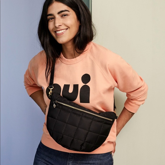 Clare V. Black Quilted Convertible Fanny Pack Crossbody Bag - Picture 2 of 7